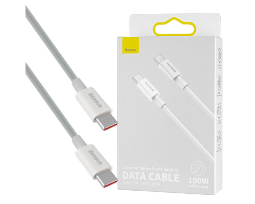 Кабель Baseus Superior Series Fast Charging Data Cable Type-C to Type-C 100W 1m White (CATYS-B02) NBB-124774