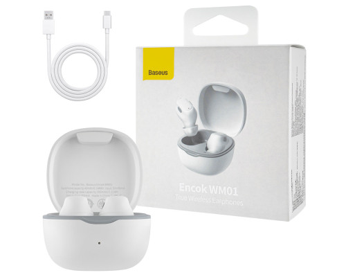 Безпровідні навушники Baseus Encok True Wireless Earphones WM01 White (NGTW240002) NBB-140161