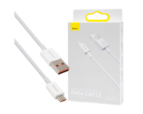 Кабель Baseus Superior Series Fast Charging Data Cable USB to Micro 2A 1m White (CAMYS-02) NBB-120650