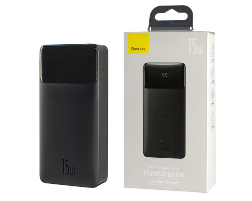 Універсальна мобільна батарея Baseus Bipow Digital Display Power bank, 20000mAh, 15W, Black (PPDML-J01) NBB-123290