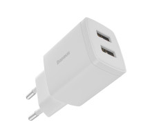 Зарядний пристрій Baseus Compact Charger 2U 10.5W EU White (2USB) (CCXJ010202) NBB-124753