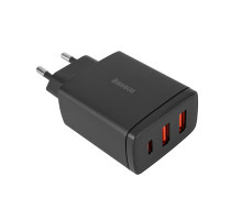 Зарядний пристрій Baseus Compact Quick Charger 2U+C 30W EU Black (CCXJ-E01) NBB-124756