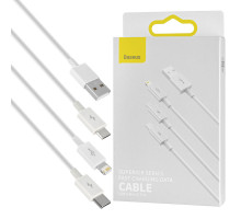Кабель Baseus Superior Series Fast Charging Data Cable USB M+L+C 3.5A 1.5m White NBB-124777