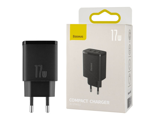 Зарядное устройство Baseus Compact Charger 3U 17W EU Black (CCXJ020101) NBB-133982