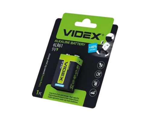 Батарейка VIDEX 6LR61 9V BLI 1 Крона (12/96) (3214) mag-4820118291604140247