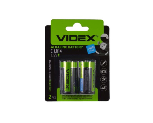 Батарейка VIDEX LR14 box 2шт (2/24/96) (6704) mag-4820118291864140261