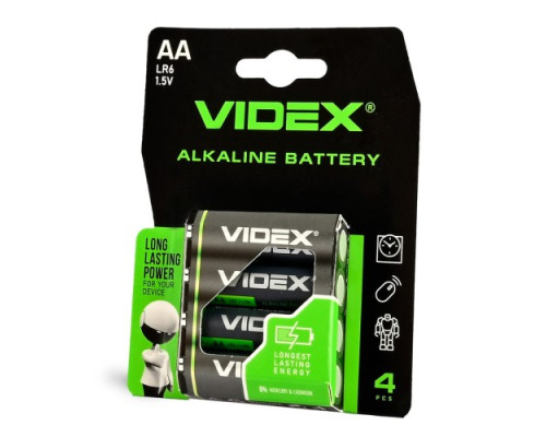 Батарейка VIDEX LR06 (AA) box 4шт (40/720) (1894) mag-4820118290386142098