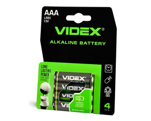 Батарейка VIDEX LR03 (AAA) box 4шт (40/720) (1900) mag-4820118290393142778