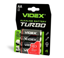 Батарейка VIDEX TURBO LR06 (AA) blister 4 (4/4/720) mag-4820246482356142788