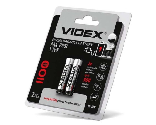 Акумулятор VIDEX R03 1100mAh (передзаряд) BLI 2 mag-4820118291840142781
