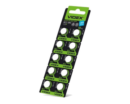 Батарейка VIDEX AG12(lr43) BLI 10 mag-4820118291673133679