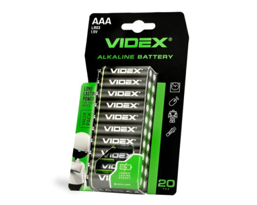 Батарейка VIDEX LR03 (AAA) box 20шт (20/80/800) (1904) mag-4820246486194140268