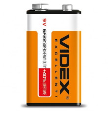 Батарейка VIDEX 6F22/9V Shrink 1 Super Hevy Duty Крона (24/480) mag-4820118291062140480