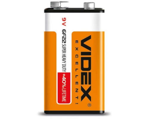 Батарейка VIDEX 6F22/9V Shrink 1 Super Hevy Duty Крона (24/480) mag-4820118291062140480
