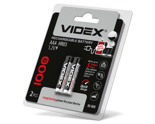 Акумулятор VIDEX R03 1000mAh (передзаряд) BLI 2 mag-4820118291789140255