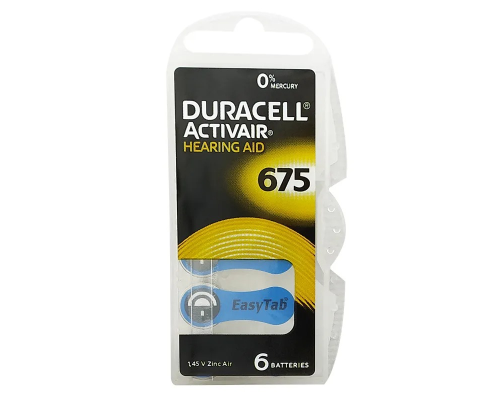 Батарейка для слухового апарату Duracell ZA675, PR-44, DA44 1.45V (1шт) PLS-00-00160162