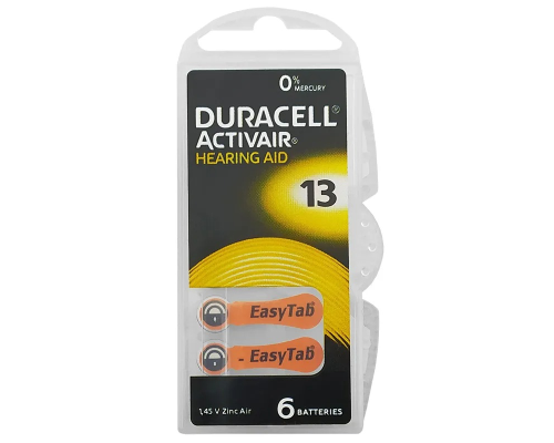 Батарейка для слухового апарату Duracell ZA13, PR-48, V13, DA48 1.45V (1шт) PLS-00-00160164
