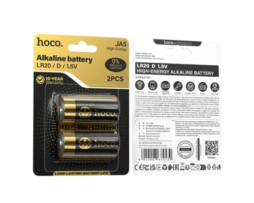 Батарейка Hoco Alkaline JA5 LR20 (2шт) PLS-00-00162399