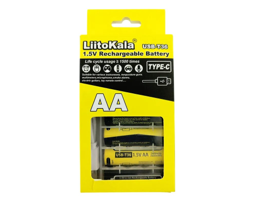 Акумуляторна батарейка LiitoKala USB-T36 AA R6 USB-C (4шт) PLS-00-00161207