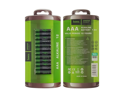 Батарейка Hoco Alkaline AAA LR03 (12шт) PLS-00-00160156