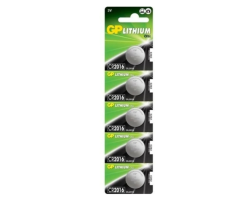 Батарейка GP Lithium CR2016-8U5 3V (5шт) PLS-00-00066243