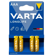 Батарейка Varta AAA LR03 Longlife Alkaline (4шт) PLS-00-00162389