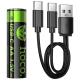 Акумуляторна батарейка Hoco JA3 AA USB-C (2шт) PLS-00-00160075