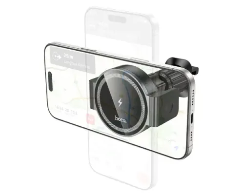 Бездротовий АЗП HW35 Power electric magnetic wireless fast charging car holder(air outlet) black mag-6942007660792145306