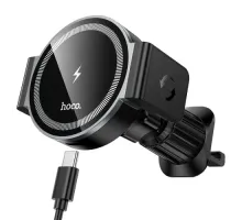 Бездротовий АЗП HW35 Power electric magnetic wireless fast charging car holder(air outlet) black mag-6942007660792145306