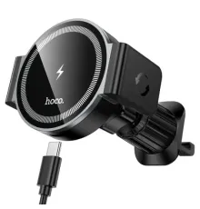 Бездротовий АЗП HW35 Power electric magnetic wireless fast charging car holder(air outlet) black mag-6942007660792145306