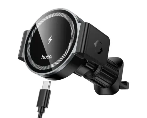 Бездротовий АЗП HW35 Power electric magnetic wireless fast charging car holder(air outlet) black mag-6942007660792145306