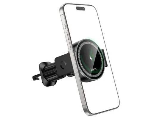 Бездротовий АЗП HW35 Power electric magnetic wireless fast charging car holder(air outlet) black mag-6942007660792145306