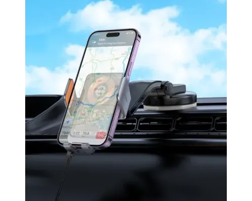 Бездротовий АЗП Hoco HW8 Transparent Discovery Edition wireless fast charging (center console) gray mag-6942007608152144416