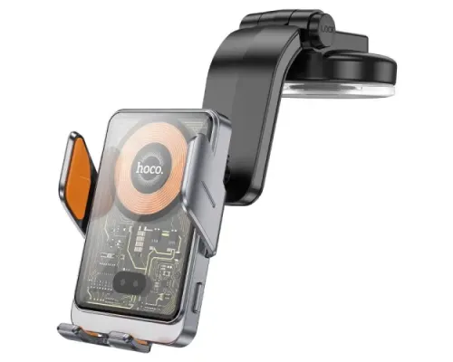 Бездротовий АЗП Hoco HW8 Transparent Discovery Edition wireless fast charging (center console) gray mag-6942007608152144416