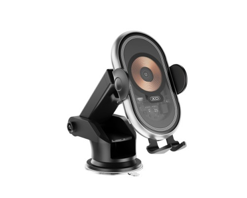 Автотримач XO WX038 Car wireless charging 15W holder Чорний mag-6920680848720142402
