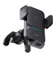 Бездротовий АЗП Baseus Wisdom Auto Alignment Car Mount Wireless QI 15W Air Outlet Black CGZX000001 mag-6932172605568145670