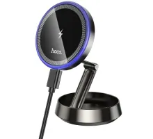 Бездротовий АЗП Hoco HW33 Metal ring magnetic wireless fast charging car holder Black mag-6942007647946153031
