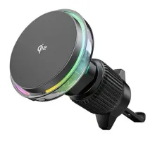 Бездротовий АЗП WiWU CH-324 Qi2 AURORA Car Wireless Charger Black mag-6977703652918153599