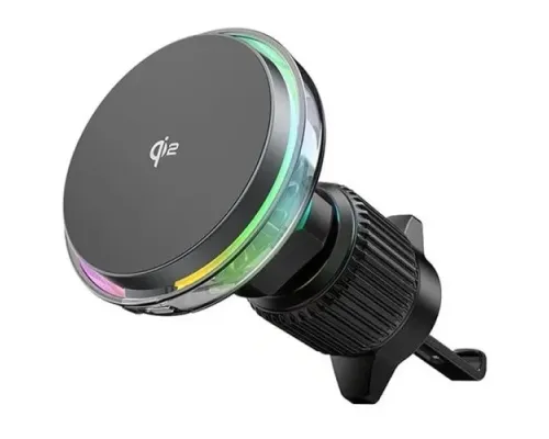 Бездротовий АЗП WiWU CH-324 Qi2 AURORA Car Wireless Charger Black mag-6977703652918153599