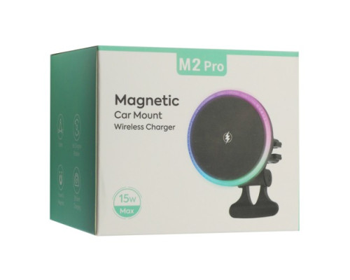 Автотримач MagSafe M2 Pro + беспроводная зарядка Black mag-2000001530931105871