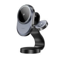 Бездротовий АЗП Hoco HW28 Excelso 2-in-1 wireless fast charging car holder Black mag-6942007630566137263