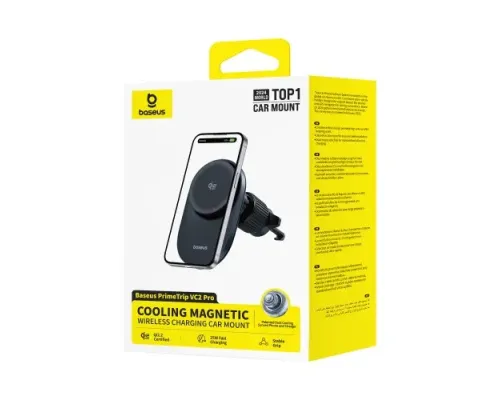 Бездротовий АЗП Baseus PrimeTrip VC2 Pro Magnetic Wireless Charging Car Mount Qi2.2 Black C0013N00 mag-6942521201426152055