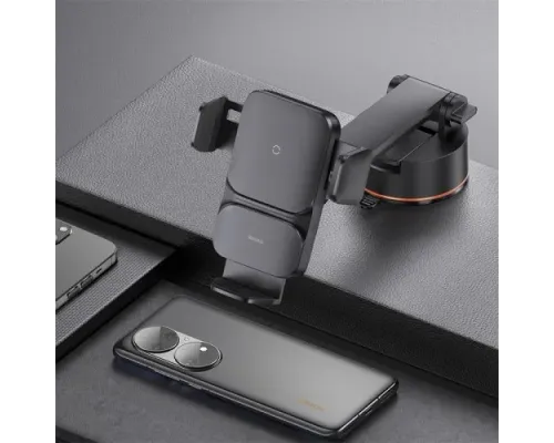 Бездротовий АЗП Baseus Wisdom Auto Alignment Car Mount Wireless QI 15W Black CGZX000101 mag-6932172605575153215