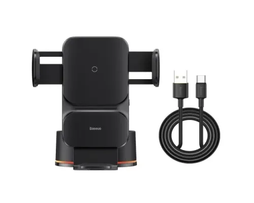 Бездротовий АЗП Baseus Wisdom Auto Alignment Car Mount Wireless QI 15W Black CGZX000101 mag-6932172605575153215