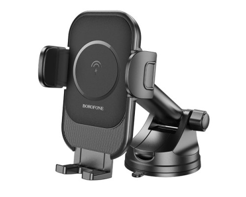Автотримач з бездротовим ЗП BOROFONE BH203 Blue wireless (center console) 5W/7.5W/10W/15W чорний mag-6941991101717142684