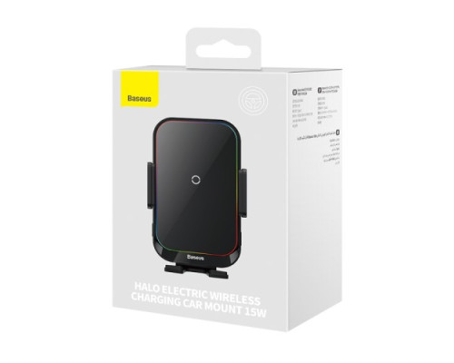 Бездротовий АЗП Baseus Halo Electric Wireless Charging Car Mount 15W Black SUDD000001 mag-693217261426354519