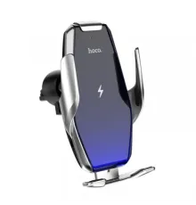 Бездротовий АЗП Hoco S14 Surpass Automatic Induction Wireless Charging Car Holder 15W/2A Silver деф mag-2000001494011144890