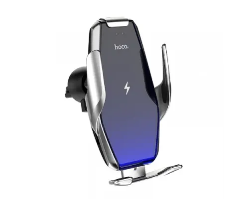 Бездротовий АЗП Hoco S14 Surpass Automatic Induction Wireless Charging Car Holder 15W/2A Silver деф mag-2000001494011144890