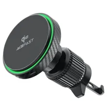 Бездротовий АЗП ACEFAST D33 Qi2 magnetic wireless charging car holder for air vent Black mag-6974316280293153266
