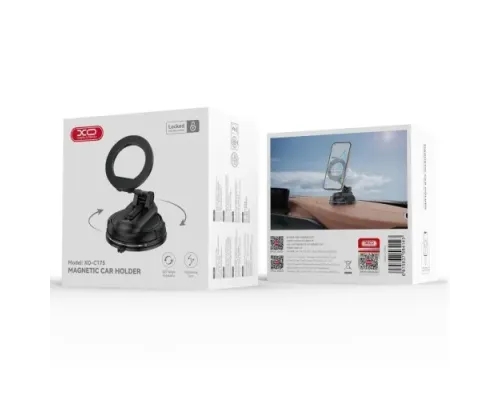 Автотримач XO C175 Removable vacuum Manual Suction Cup magsafe magnetic holder Чорний mag-6975837584143152941